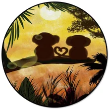 Закат джунгли любовник обезьяна микрофибра лохматый коврик для двери кухня пикник для подростков женщин круглый ковер протектор круглый ковер