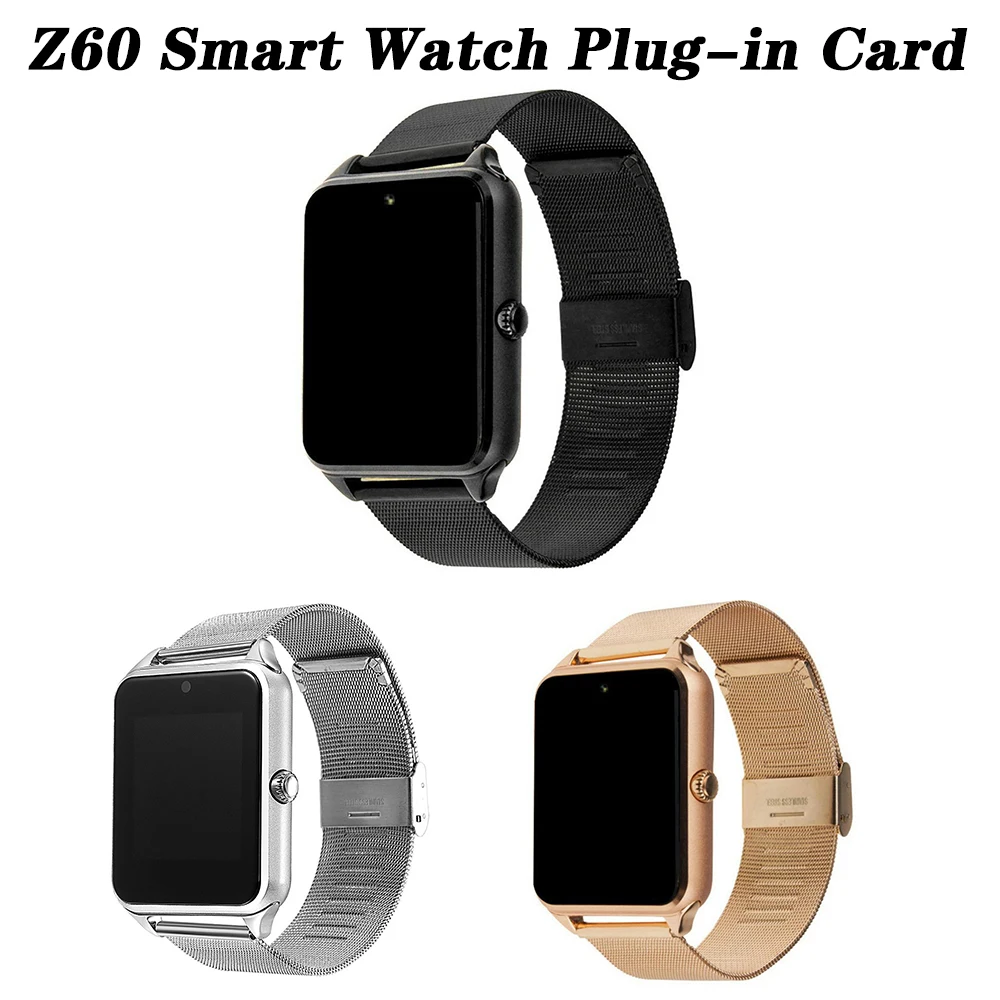 

Z60 Bluetooth Smart Watch Camera Call SMS Remind Anti-Lost Sleep Monitor Pedometer support SIM TF Card Wristwatch for iOS Xiomi