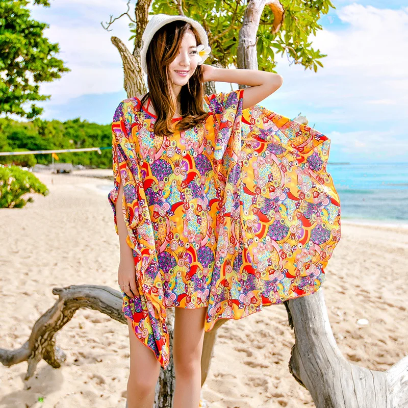 

Bohemian Bathing Suit Women's 2015 New Style Korean-style Small Bust Sexy Cover Meat Blouse Triangle Bikini Three-piece Set