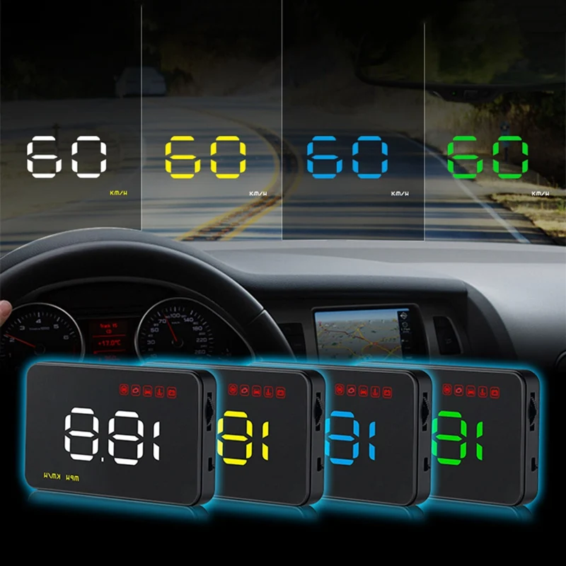 Автомобильный HUD Дисплей OBD2 II EUOBD система Предупреждение о превышении скорости проектор лобовое стекло авто электронная сигнализация напряжения
