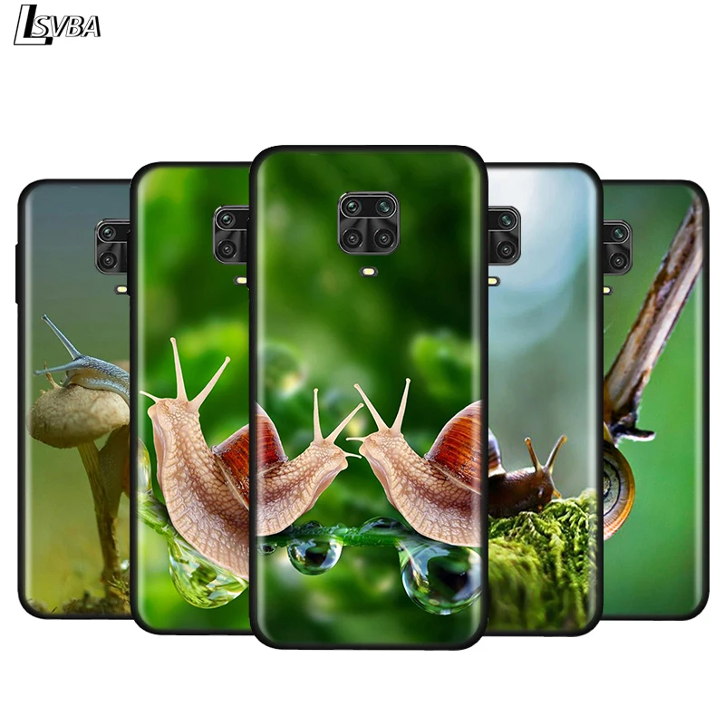 

Silicone Cover Animal Walking Snails For Xiaomi Redmi Note 9 9S Max 8T 8 7 6 5 Pro 5A 4X 4 Bright Black Phone Case