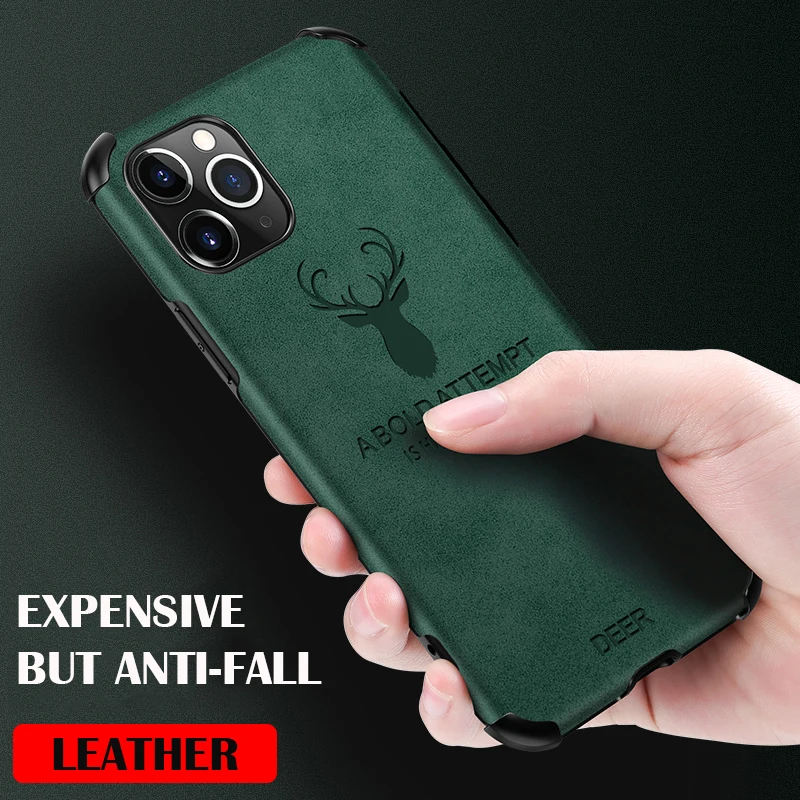 Leather Deer Phone Case For Apple Iphone 11 Pro Max Xr Xs Max 8 7 6s 6 Plus Cover Case 7plus Luxury Soft Silicone I Xs Back Case Phone Case Covers Aliexpress