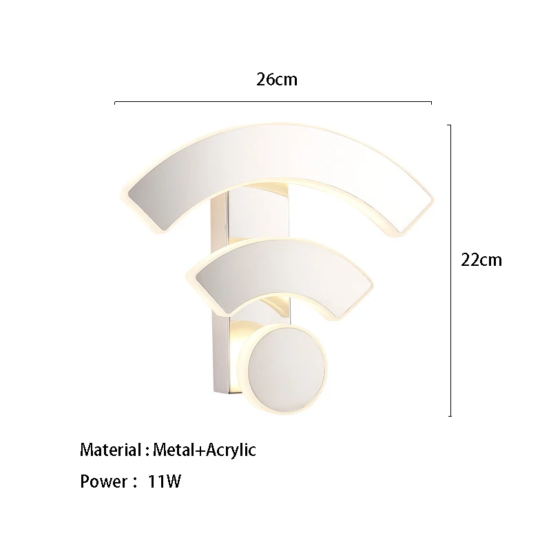 Современные Настенные+ светильники, акриловый WiFi настенный светильник, светильники с подсветкой, зеркальные светодиодные лампы для ванной комнаты, кухни, гостиной, настенные бра 11 Вт - Цвет абажура: 11W