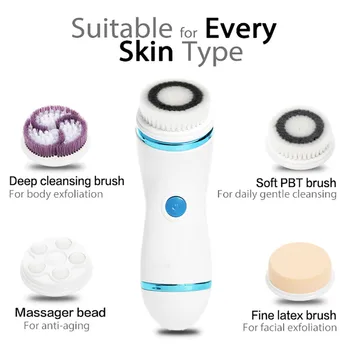 

4 In 1 Ultrasonic Electric Facial Cleansing Brush Massager Face Cleaning Device Skin Care Brush For Skin Facial Brush Machine