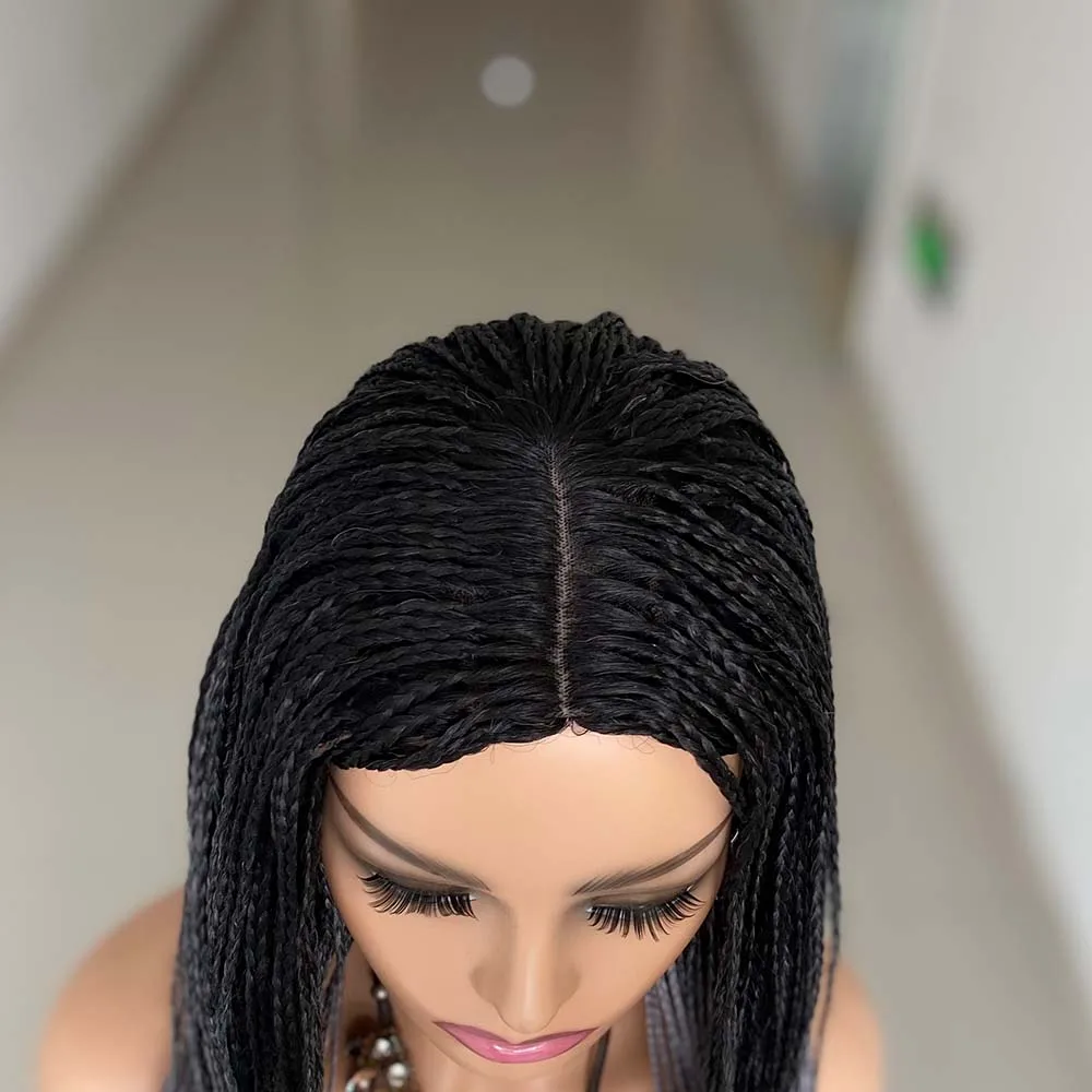 New DIY Braided Wigs Straight Dress Wig Box Braid Synthetic Ombre Blonde Long Braids Wigs For Women Black Fashion In Daily Use