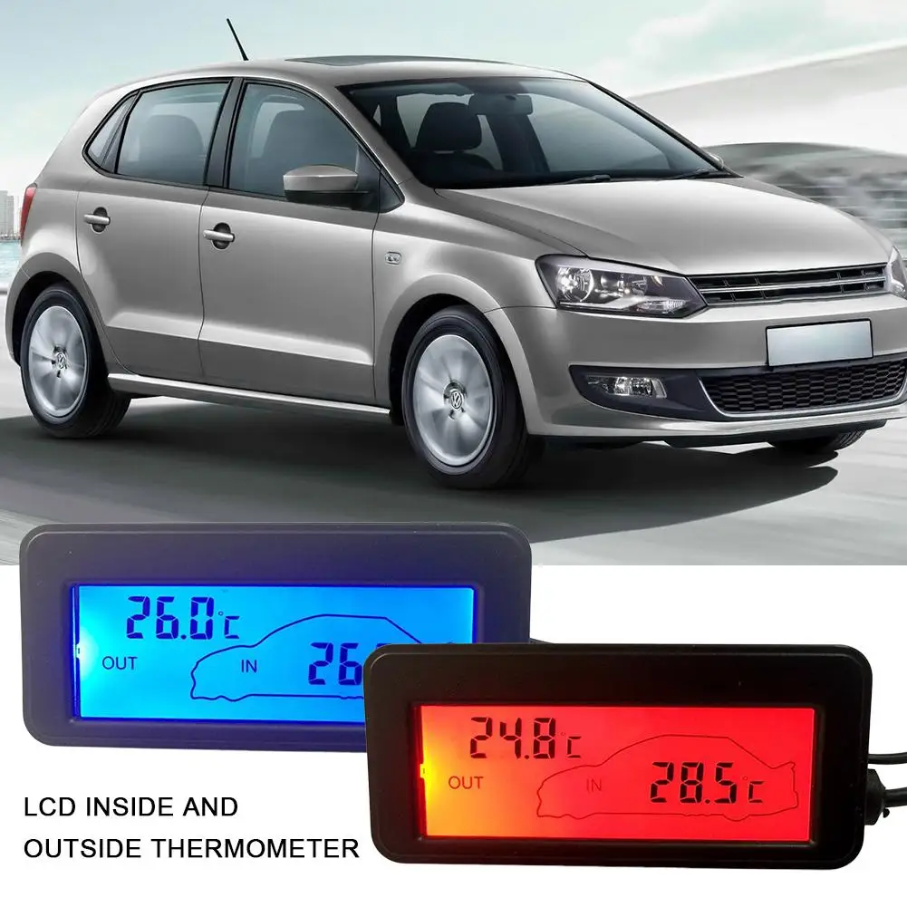 

DC12V Digital Car Thermometer Backlight Mini Thermometer Car Vehicle LED Digital Thermometer Temperature Meter Accessories