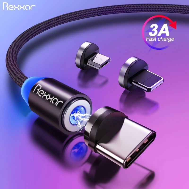 Magnetic USB Cable Fast Charging USB Type C Cable Magnet Charger Micro USB Cable Mobile Phone Cable USB Cord For iphone Samsung