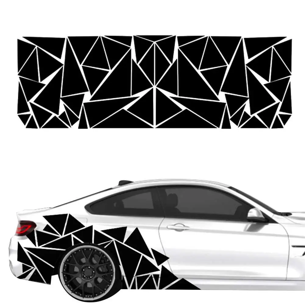 200x60 см матовый черный треугольный стикер для автомобиля треугольные камуфляжные