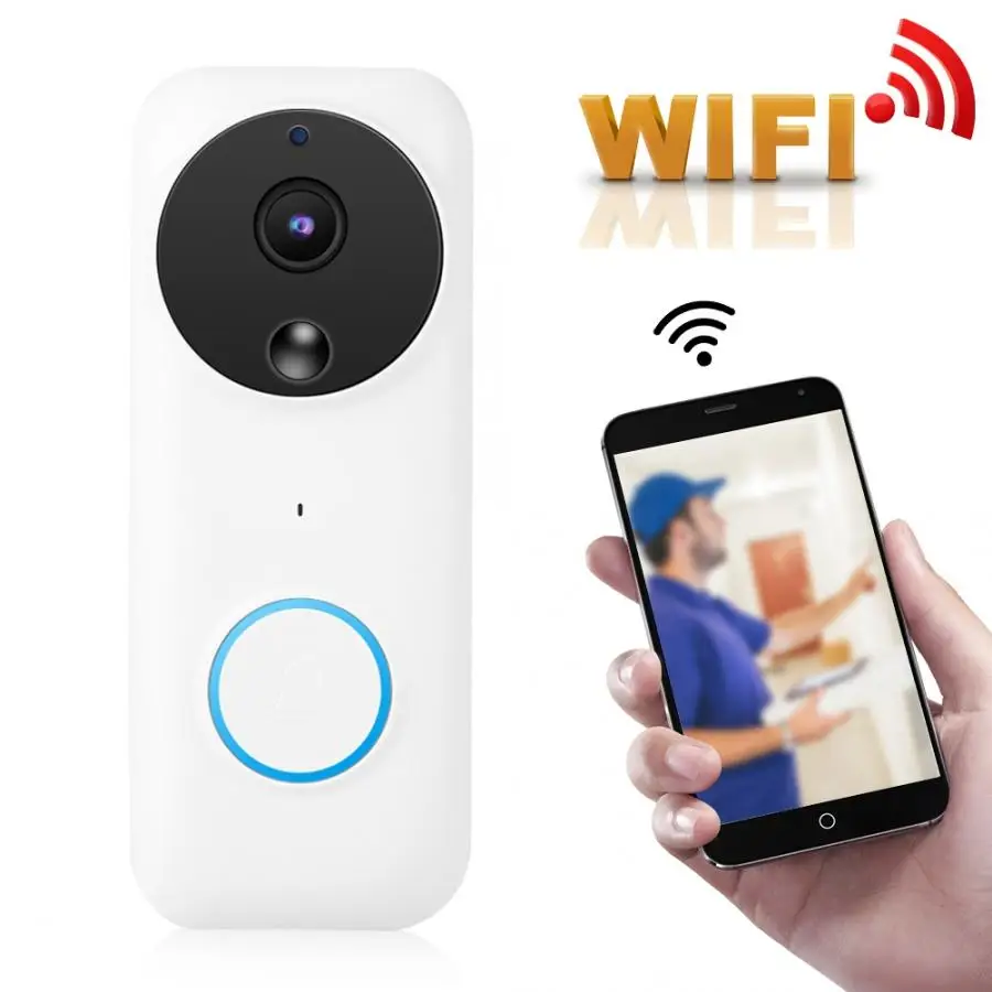1080P WiFi беспроводной видеодомофон Интерком PIR датчик движения домашний дверной звонок ИК камера дверной звонок Водонепроницаемый без батареи