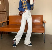 

New High Waist Ripped Jeans Women Fashion Split Straight Jeans Plus Size 4XL Women Denim Pants Vintage Female Trouser Streetwear