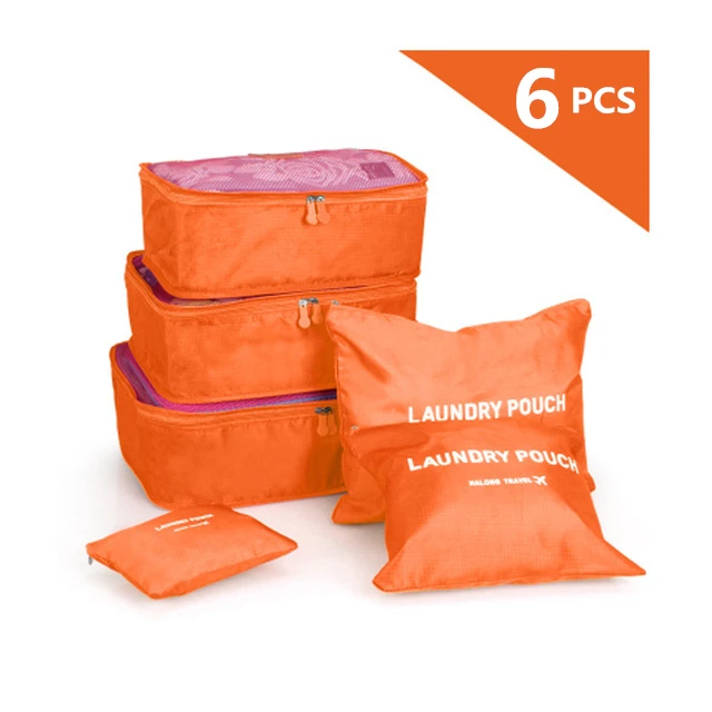 6 шт. сумка для хранения путешествий Набор Чехол для чемодана органайзер для путешествий сумка Упаковка для обуви сумка кубической формы одежда компрессионные пакеты для хранения - Цвет: Yellow