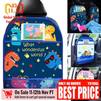 

1Pcs Cartoon Car Seat Back Protector Cover for Children Kids Baby Anti-Kick Pad Multi-function Cute Car Organizer Storage Bag