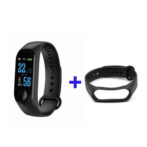 M3-black-black M3 водонепроницаемый браслет Смарт-браслет кровяное давление монитор сердечного ритма водонепроницаемый смарт-браслет PRO браслет PK Mi band 3 - Цвет: M3-black-black