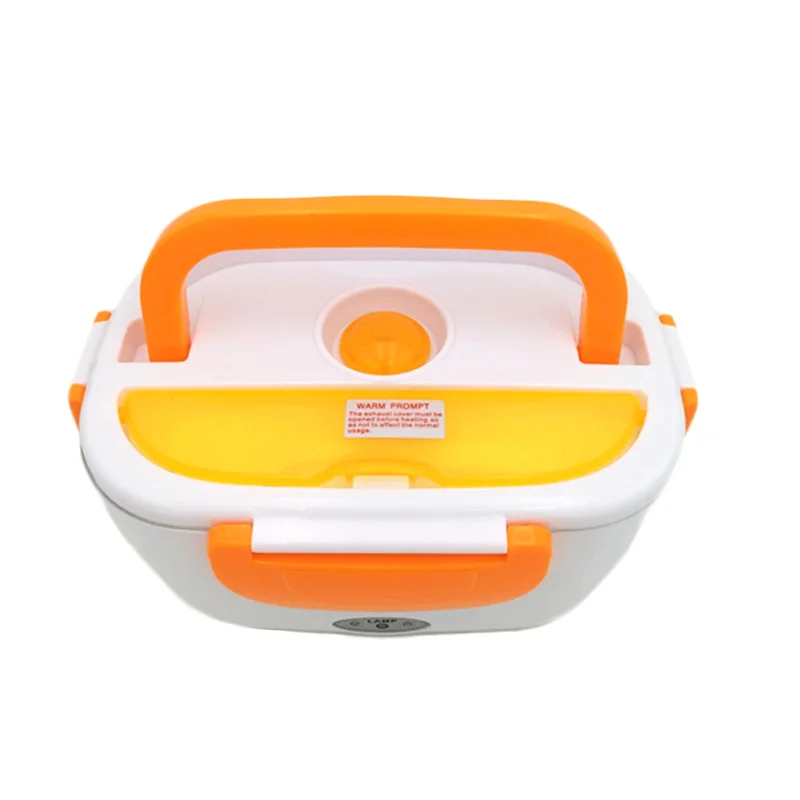 Портативный Электрический Ланч-бокс из нержавеющей стали, внутренний горшок с подогревом, контейнер для еды, подогреватель, сохраняющий нагрев, Bento box, US Plug - Цвет: orange