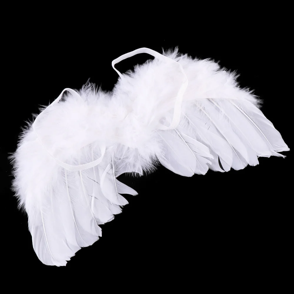 1 комплект прекрасные детские белые ангельские крылья с перьями, Детская повязка на голову для детского праздника в честь Дня Рождения украшения волшебные аксессуары в форме крыльев