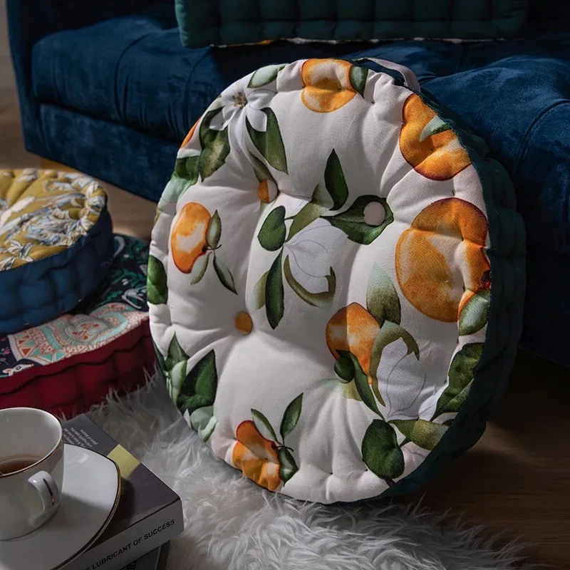 

Printed Pillow Chairs Seat Cushion Tatami Small Floral Square Stool Cushion Garden Furniture Dobby Sofa Protective Mat