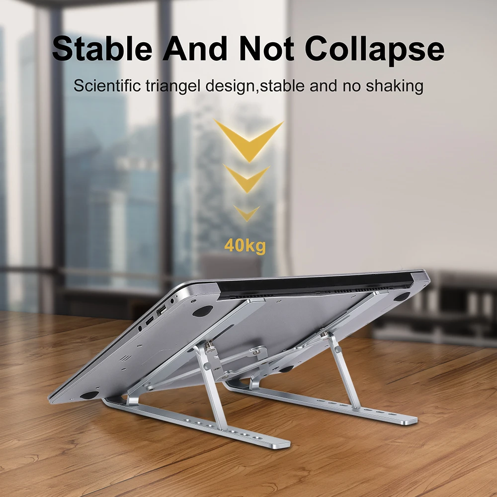 Portable Laptop Stand Aluminium Foldable Macbook Pro Support Adjustable  Notebook Holder Tablet Base For PC Computer Bracket