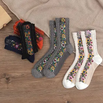 

Small Floral Fashion Retro Palace Ethnic Pattern In Tube Sock Boots Socks