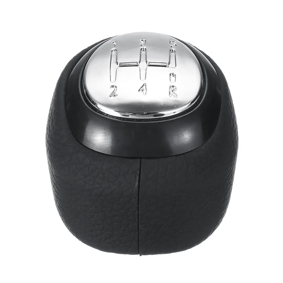 Leather 5/6 Speed Black Gear-Shift Knob Car Accessoriesr FOR SAAB 9-3 93 2003-2012 Replacement 55566206 55353898 Chrome - Название цвета: 5 Speed