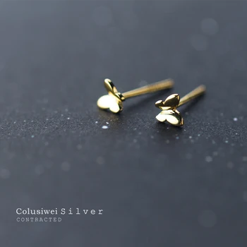 

Colusiwei Gold Color Cute Butterfly Tiny Stud Earrings for Women Hot Sale Summer Ear Studs Jewelry 925 Sterling Silver Orecchini