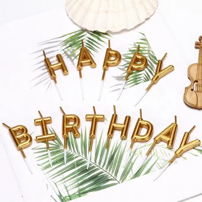 Fashion Creative Letter Gold Champagne Letter Birthday Wedding, Party Candle