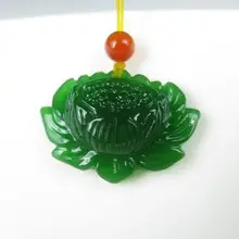 Натура Снежный Лотос Кулон Мода цветок нефрит ожерелье для женщин ювелирные изделия веревка тонкой