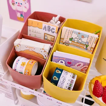 

Online Celebrity Desk Transformation South Korea Desktop Storage Box Japanese-style Pen Container Makeup Brush Storage Storage S