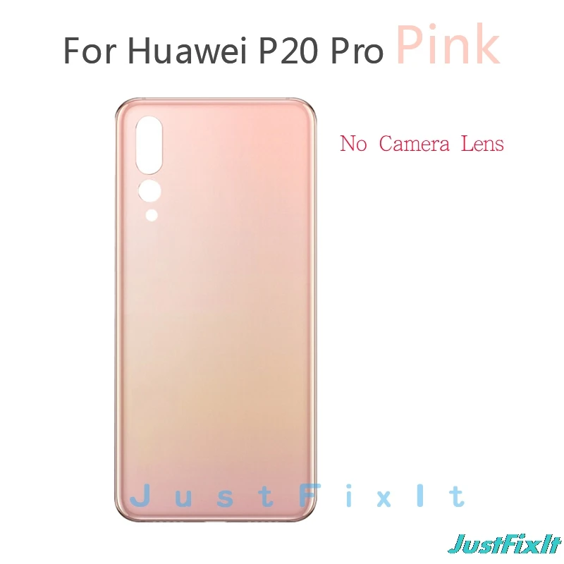 Замена для huawei P20 Pro Задняя стеклянная крышка с объективом камеры для huawei P20 Pro крышка батареи Задняя Дверь Корпус чехол - Цвет: Pink No Lens