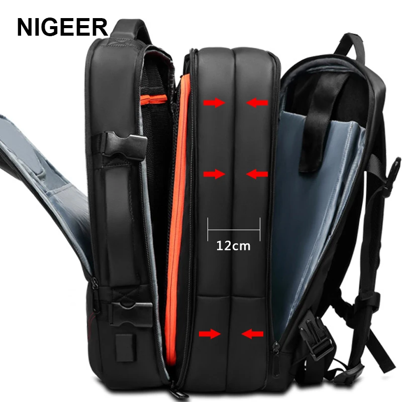 

Travel Backpack Large Capacity Male Mochila Expandable Rucksack with USB Charging Laptop Backpack Waterproof Multifunctional bag