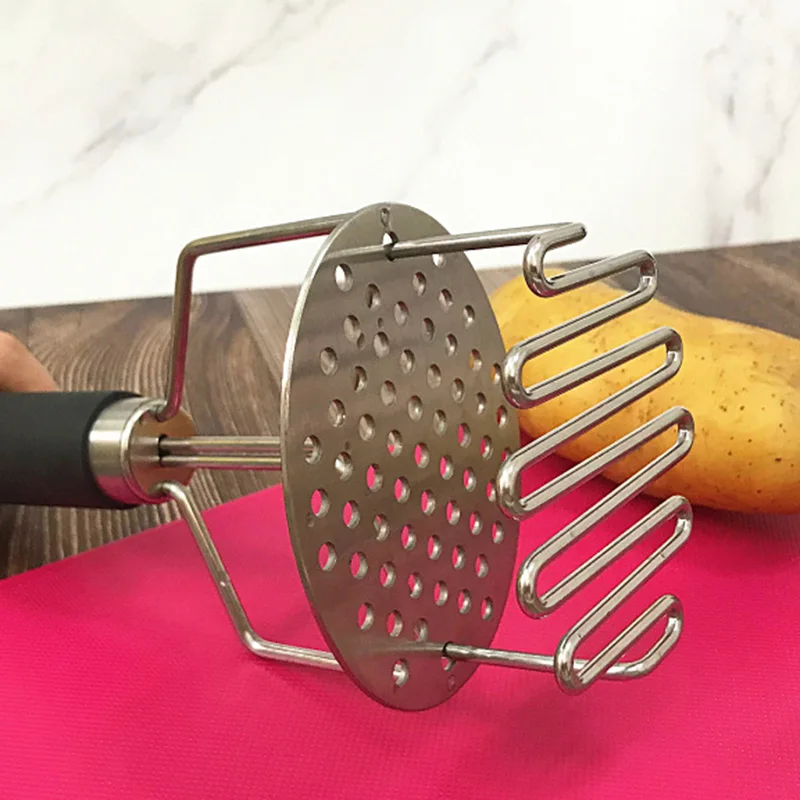 Нержавеющая сталь Картофелемялка с ручкой Выдвижная пружина DIY пюре простой в использовании инструмент QP2