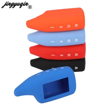 

jingyuqin 10p Silicone Car Key Case For Scher-Khan Magicar Logicar Two Way Car Alarm LCD Keychain Bag Remote Control Cover