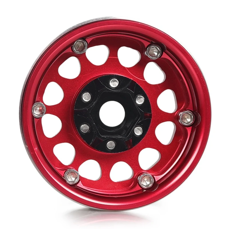 4 Pcs 1/10 Climbing Vehicle 1.9 Inch General Metal Wheel Hub 24 Peach Heart Hole