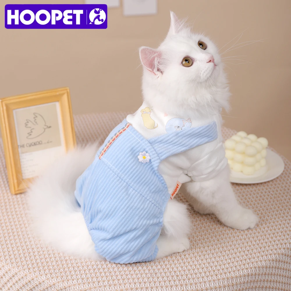 Hoopet Winter Cat Overalls With Plush Dog Jacket Warm Coat For Cat