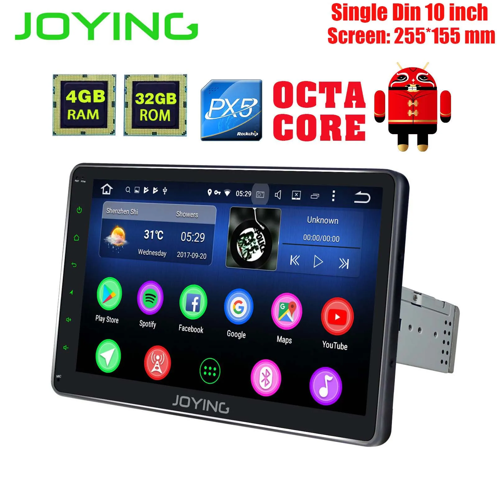Top QD JOYING Android 8.0 Car Radio Stereo Single Din 4GB +32GB Universal Head Unit Multimedia Player Support Carplay Video Output 5