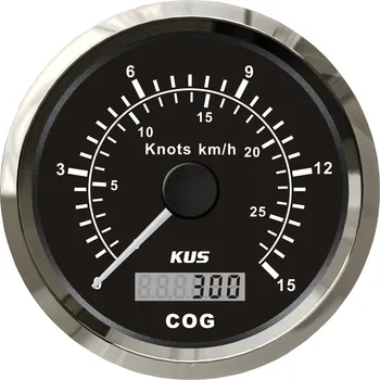 

New KUS Universal 85mm 0-15Knots 0-25KM/H GPS Speedometer Speed Gauge With Course For Boat Yachts With Red/Yellow Backlight