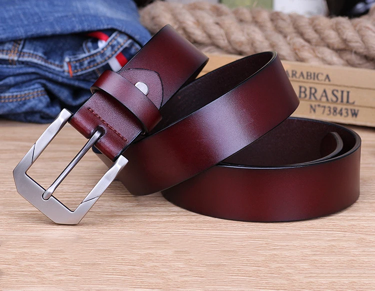 Suitable for men's belt new fashion classic retro pin buckle men's belt high quality men's leather belt luxury strap male belt