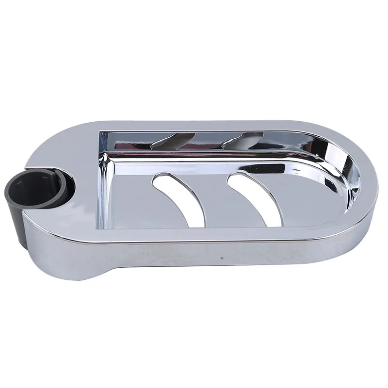 2 holes Silver Soap Dish Adjustable Sprinkler Holder Bathroom Soap Holder Shower Rail Slide Soap Plates For Bathroom New Soap Box - Цвет: 2 holes