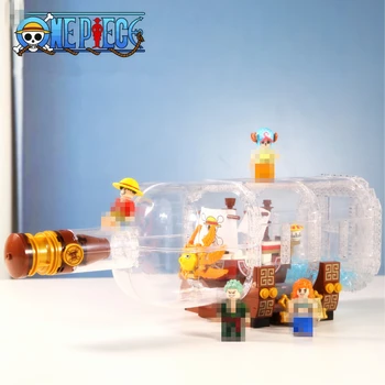 

NEW ONE PIECE Luffy Thousand Sunny Pirate Ship in a drifting Bottle Building Blocks Bricks Sets Classic Model Toys Compatible