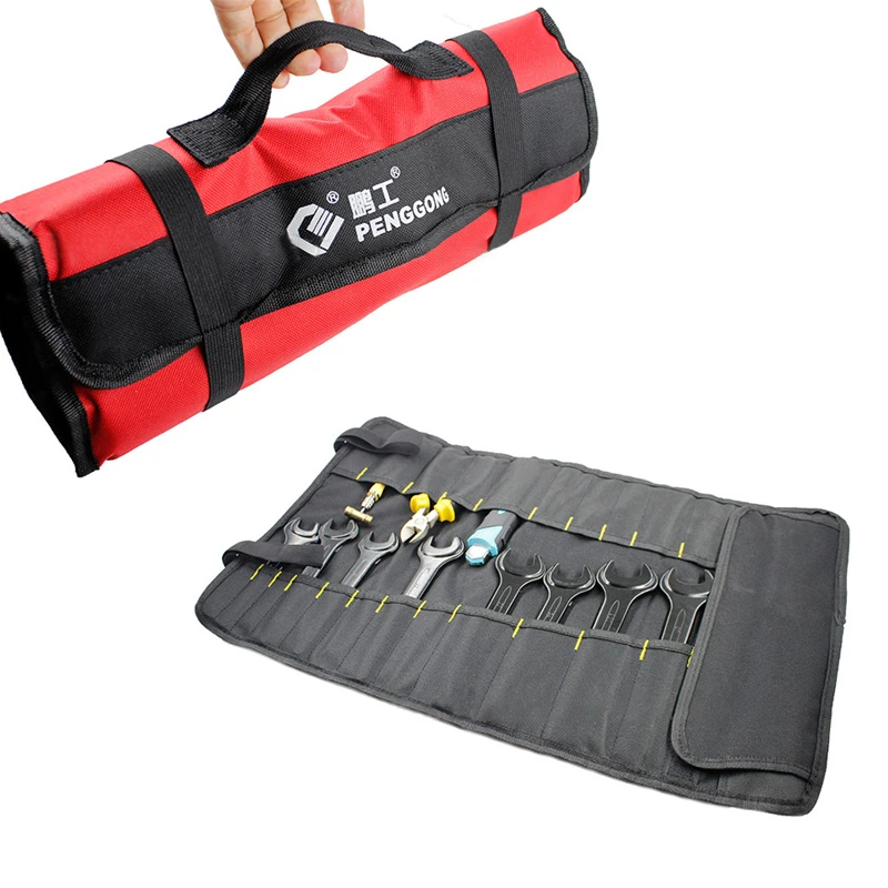 power tool bag Folding Roll Bags For Tool For Tool Multifunction Tool Bags Practical Carrying Handles Oxford Canvas Chisel Tool Instrument Case trolley tool box