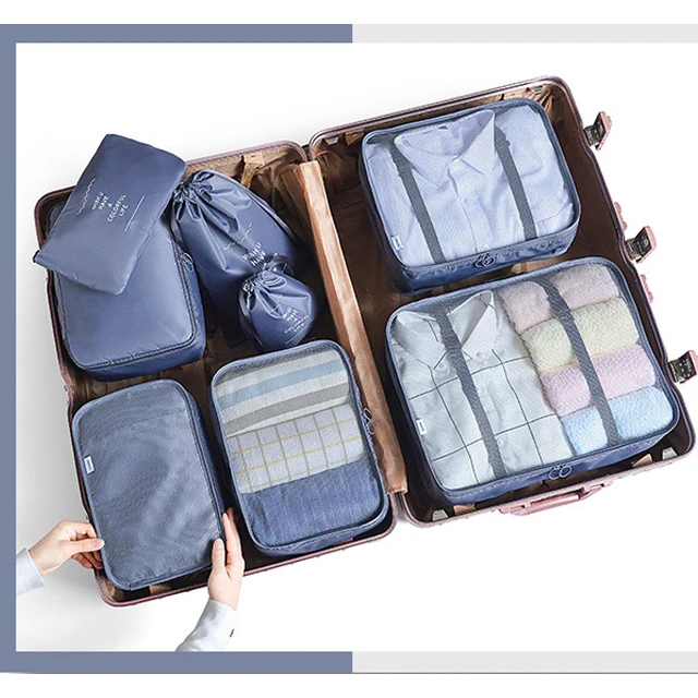 Мода 8 шт. дорожная сумка для хранения полиэстер водонепроницаемый органайзер для путешествий сумка для сортировки одежды сумка для хранения аксессуары для путешествий Набор - Цвет: 8PCS-8