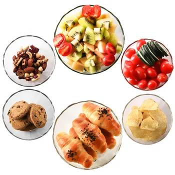

Glass Lotus Bowl 6 Pieces Set Fruit Salad Bowl Transparent Glass Bowl Soup Bowl Rice Bowl Glass Bowl Mixing Bowl Bowl Noodle