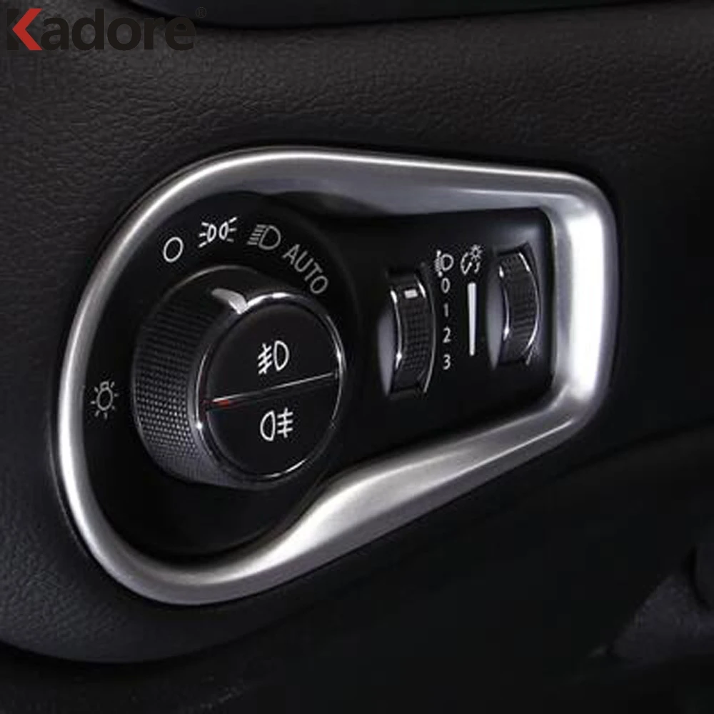 Для Jeep Renegade 2014 2019 декоративная Матовая рамка для регулировки фар автомобильные