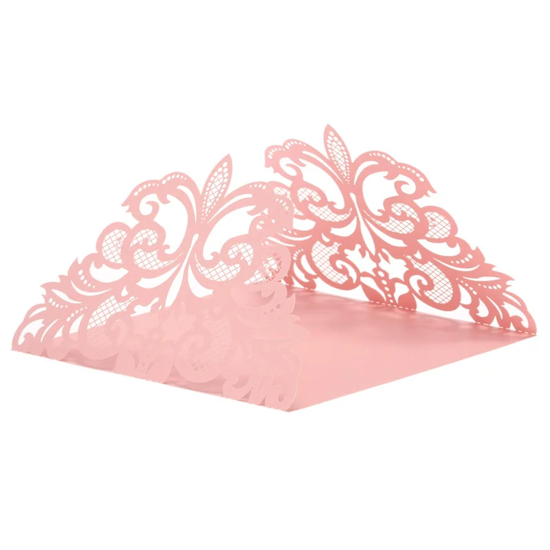  10 Pcs/ Set Wedding Party Invitation Card Decor Cards Envelope Delicate Carved Flower Wedding Party - 4000289571504