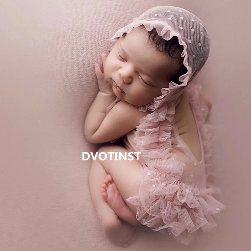 Dvotinst/реквизит для фотосессии новорожденных; милые кружевные наряды для малышей; комплект с чепчиком; платье; боди; шапка для студийной фотосессии