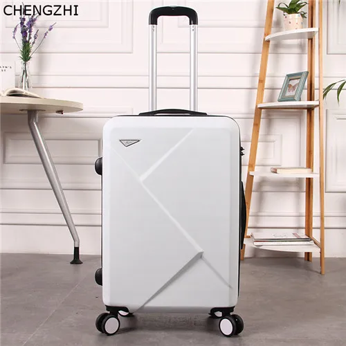 CHENGZHI высокое качество милый розовый серии 2" 22" 2" 26 дюймов ABS чемодан на колёсиках Spinner бренд для женщин Дорожный чемодан на колесиках - Цвет: white