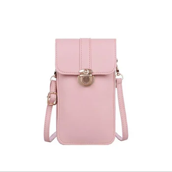 

YXZ Shoulder-bag Women's Purse Fashion Lock-Hasp Cell-Phone-bag PU Solid-Color Ladies Wallet Loose Money-bags Mini-Crossbody-bag