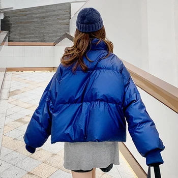 

Short Women Down Jacket 2019 Winter Jacket Ladies Outwear Loose Coat White Duck Down Clothing Female Parka