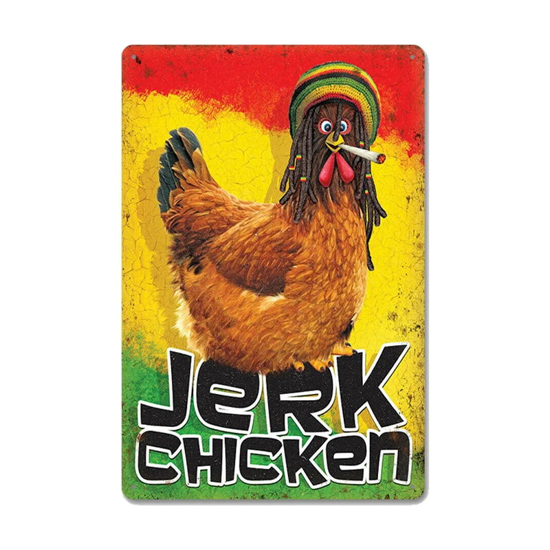 5 Targhe Metalliche Retrò Con Galline - Cartelli Decorativi 20x30 Cm Per Pollaio, Stile Country Vintage - Foto 4