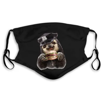 

New Brand Hamburger Cop Printed Animal design Men 3d Sloth Mouth Mask Women's kid PM2.5