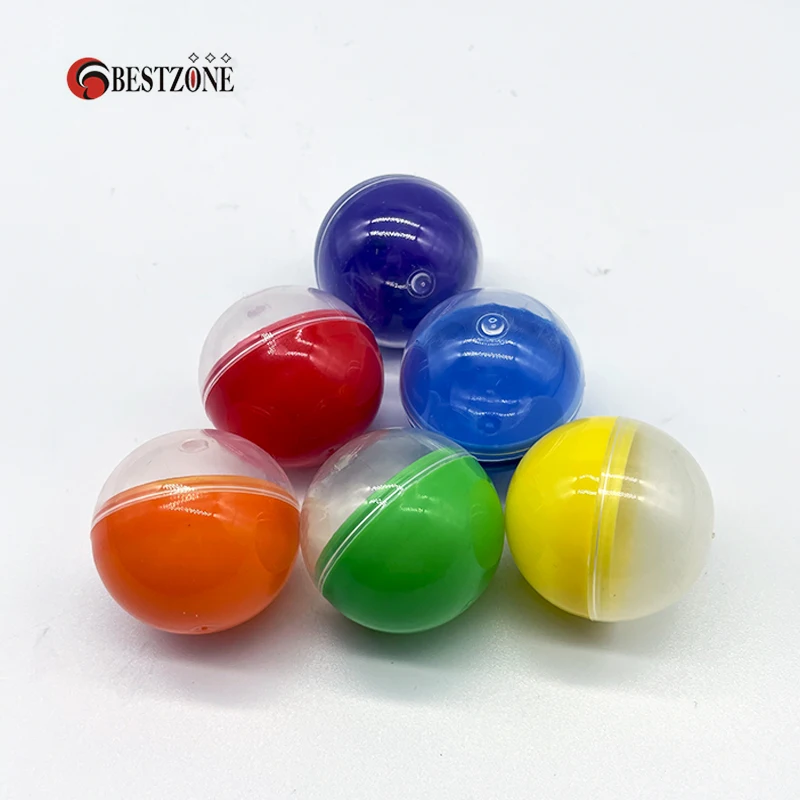 

50Pcs 38MM Half Transparent Half Colorful Plastic Surprise Balls Toy Capsules Empty Eggshell Container Kids For Vending Machine